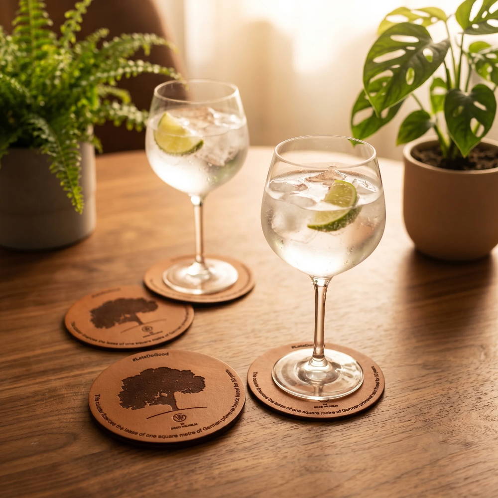 vier lederuntersetzer aus Leder von Good Wilhelm