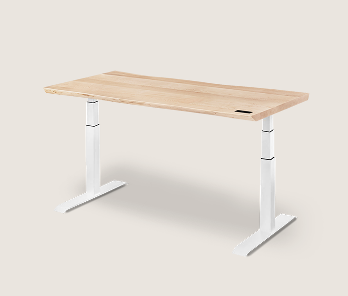 Maple Solid Wood Alive Standing Desk with Live Edge - ergonofis