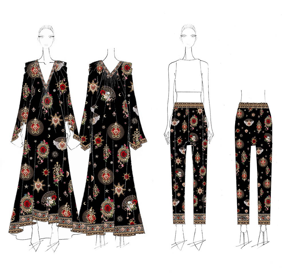 Sketches of our MONTAGUES CAPULET print