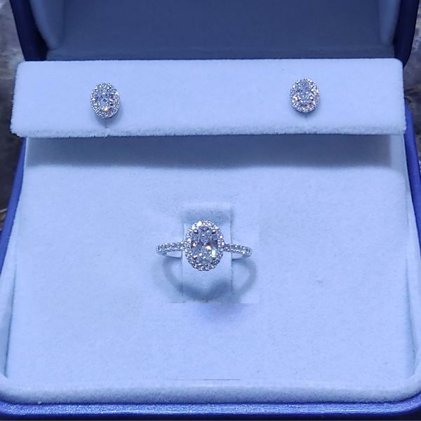 Oval Diamond Halo Set - Custom-Made for a WILLS JEWELLERY Client