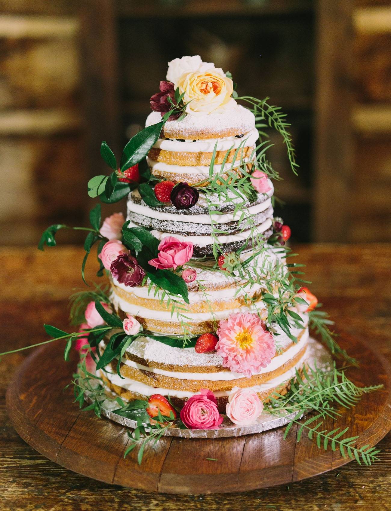 Floral Layered Wedding Cake