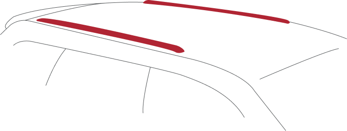 flush rail on car roof render