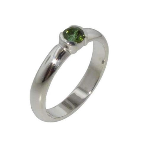 SILVER AND TOURMALINE RING