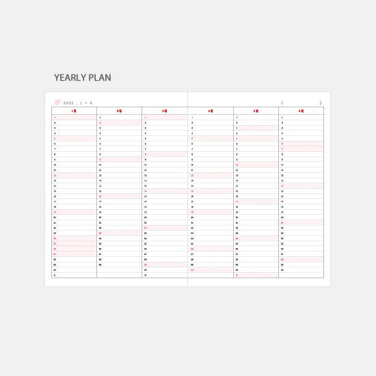 Yearly plan - 3AL Hello 2020 small dated weekly diary planner