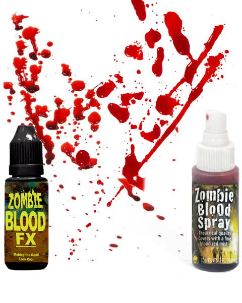 Image of two bottle of zombie blood spray.