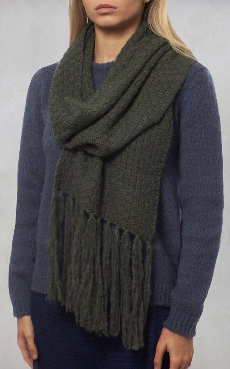 Knitted Scarf In Mirto