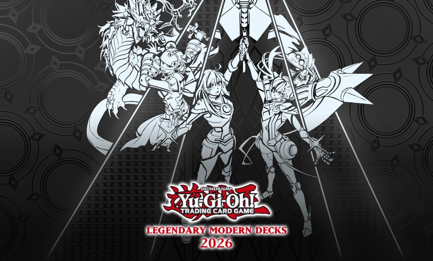 yu-gi-oh legendary modern decks 2026 card list characters in a dynamic pose with a black background.