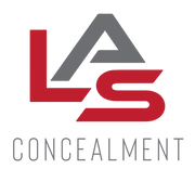 Logo of LAS Concealment with stylized letters and the word 