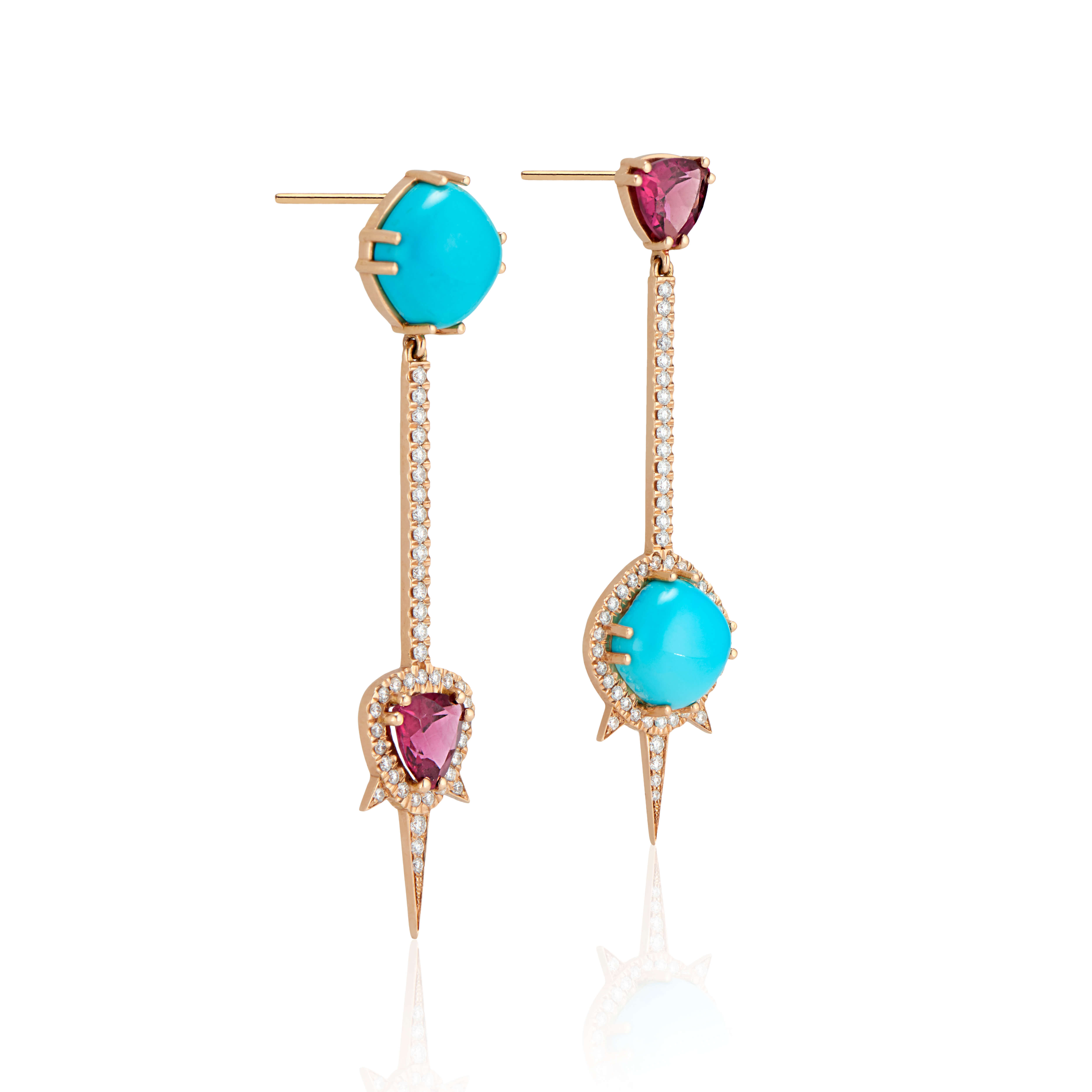 turquoise and garnet earrings