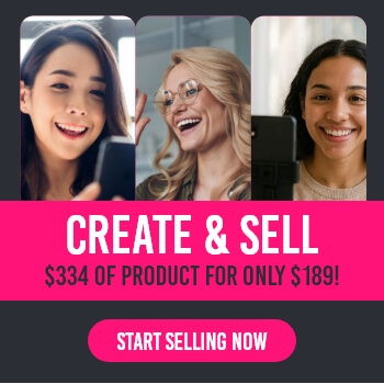Three smiling women with text promoting a selling opportunity.