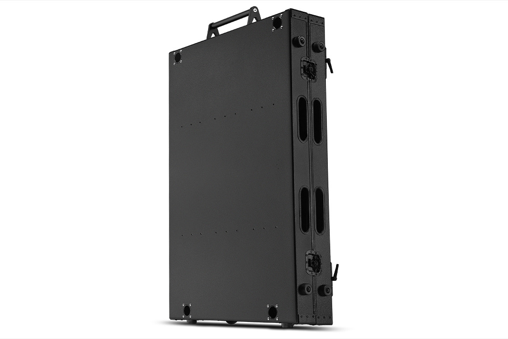 Victor Lite V2 collapsed into a portable suitcase