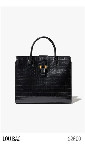 Black crocodile leather Lou bag priced at $2600.