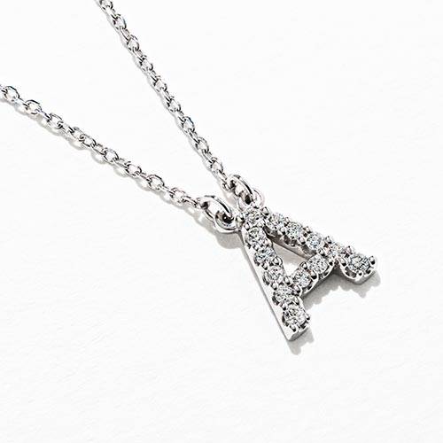 lab grown diamond initial necklace by MiaDonna