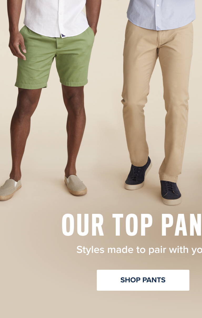 Models wearing UNTUCKit Pants & Shorts 