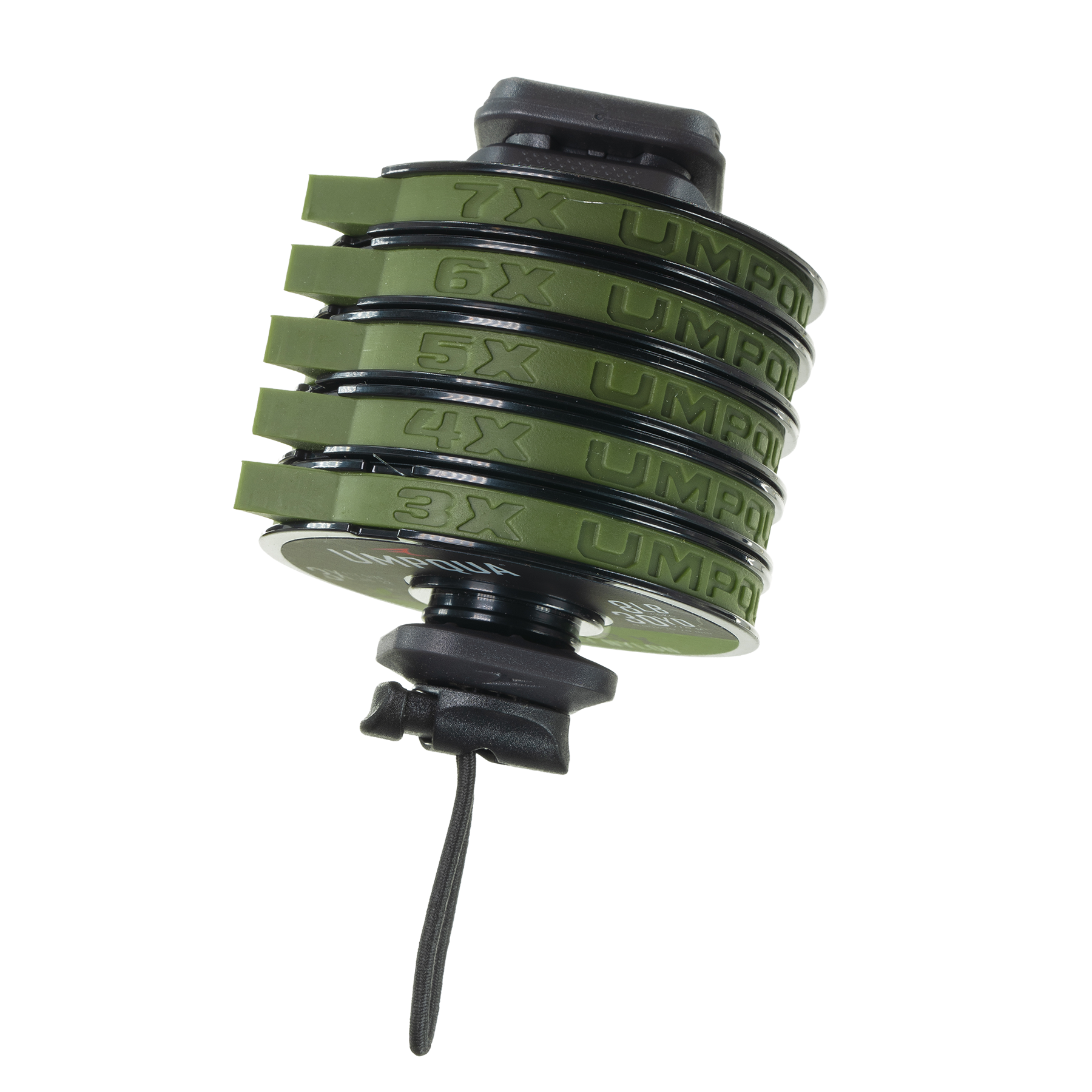 A magnetic tippet holder in grey for fishing