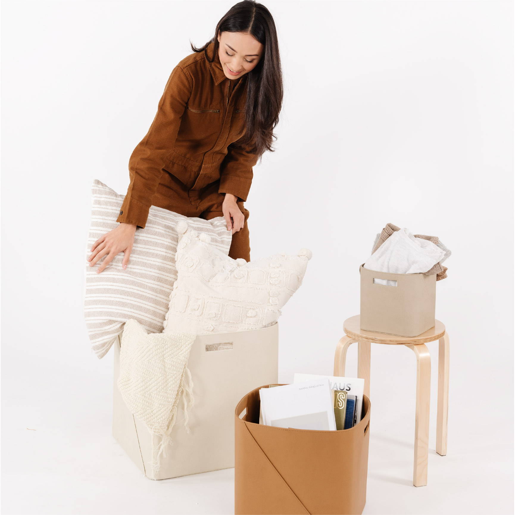Leather Storage Bins