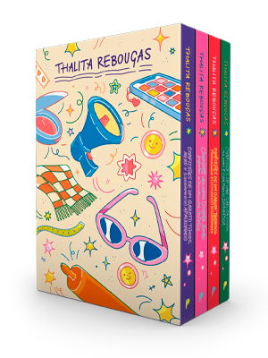 Colorful book set by Thalita Rebouças with playful illustrations on the cover.