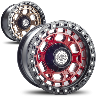Red and Bronze Scorpion Wheels for sale