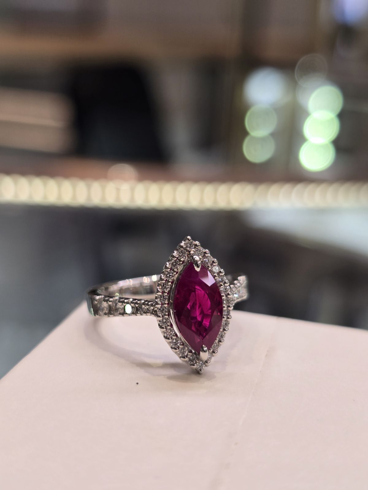 Visual of wearing the 1.82ct natural ruby ring or details