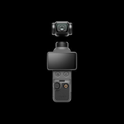 An Osmo Pocket 4 against a black background