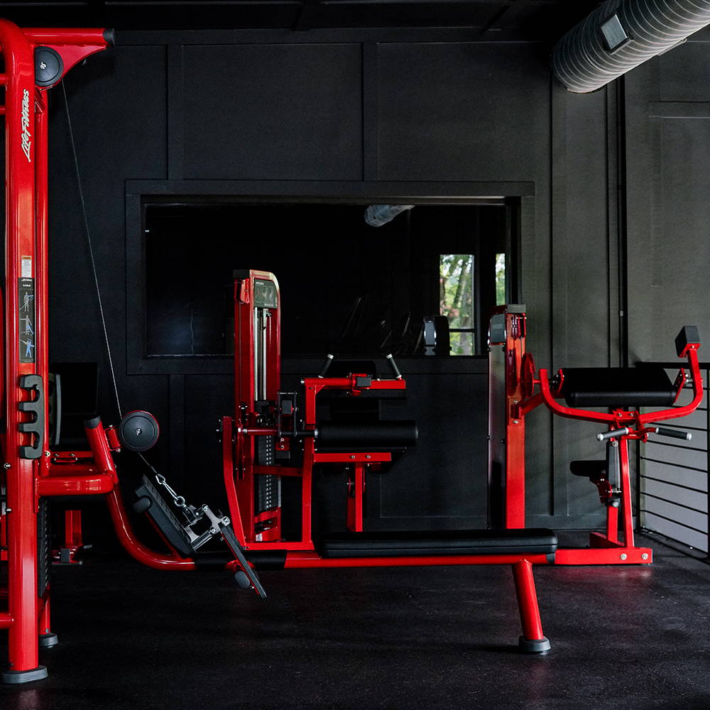 Strength machines in celebrity home gym