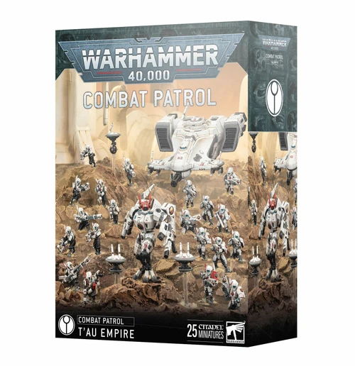 Warhammer 40,000 Combat Patrol box featuring miniature figures and vehicles.
