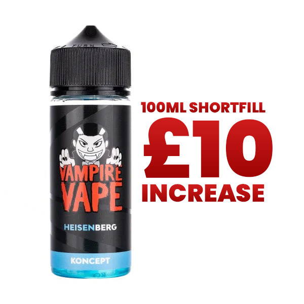 Image showing the £10 increase on 100ml shortfills