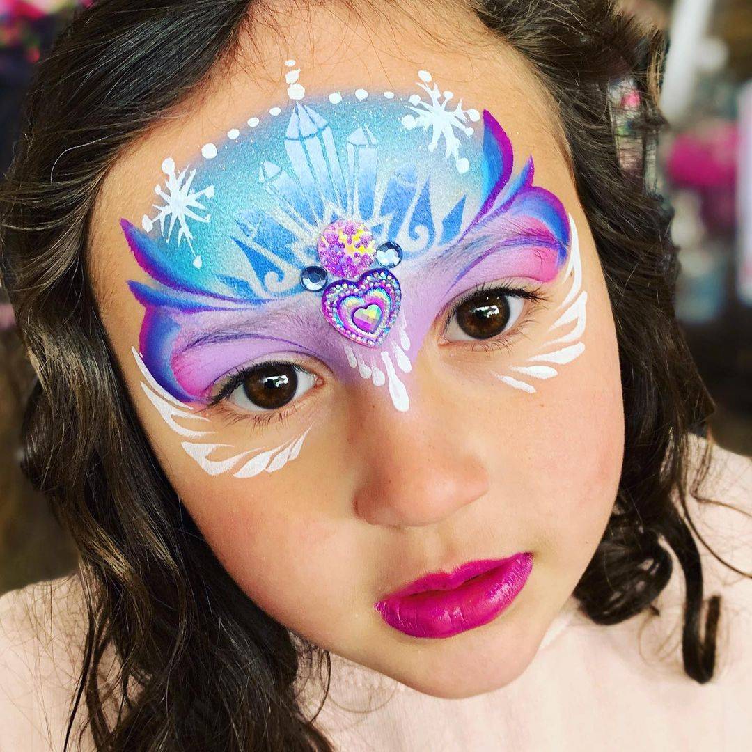 pixies face painting frozen crown girl