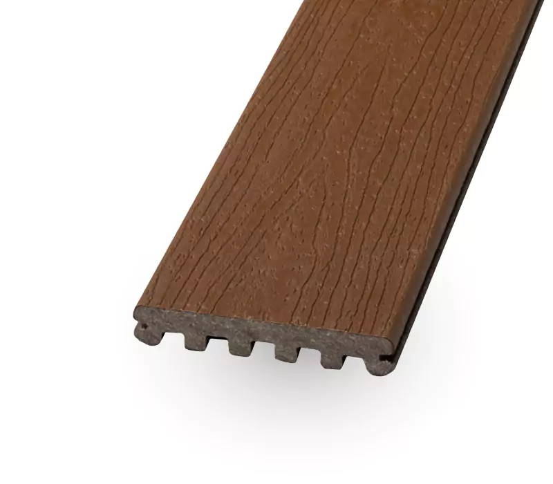 An image of an example of trex's composite decking boards.