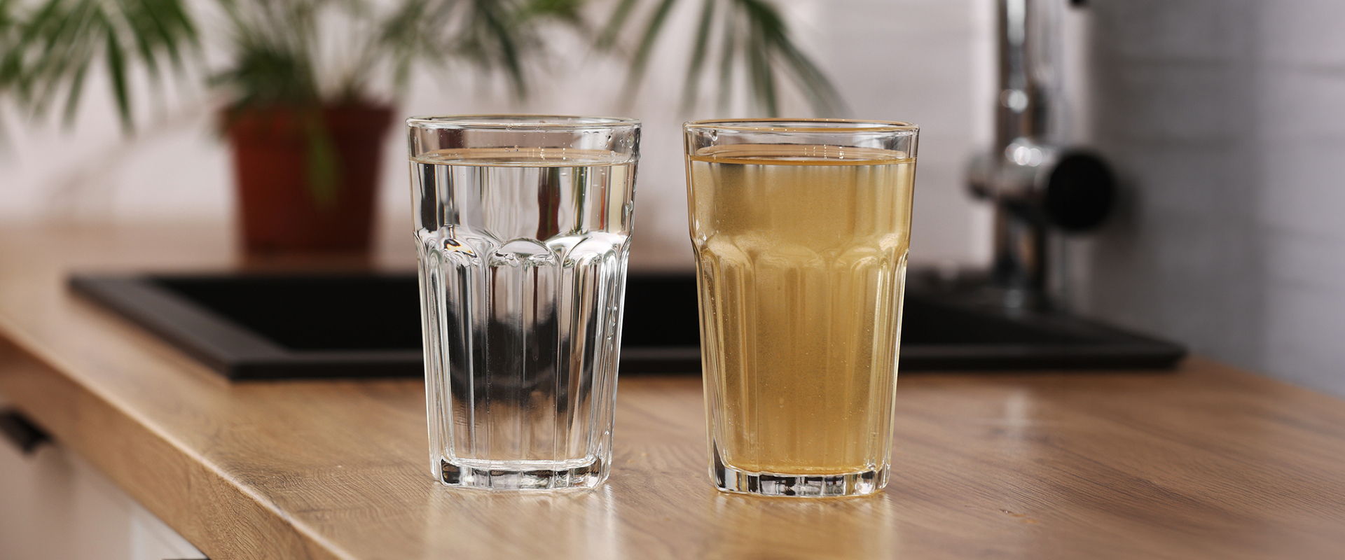 2 glasses of water - 1 dirty & 1 clean