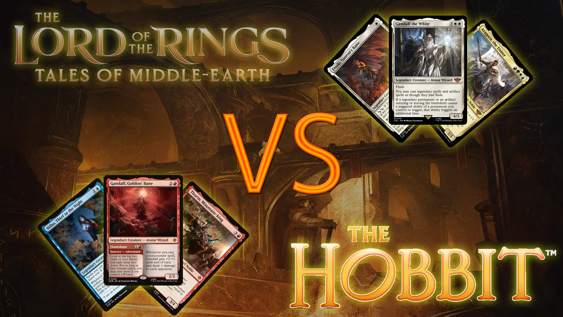A selection of cards from both The Lord of the Rings Tales of Middle-Earth and The Hobbit.