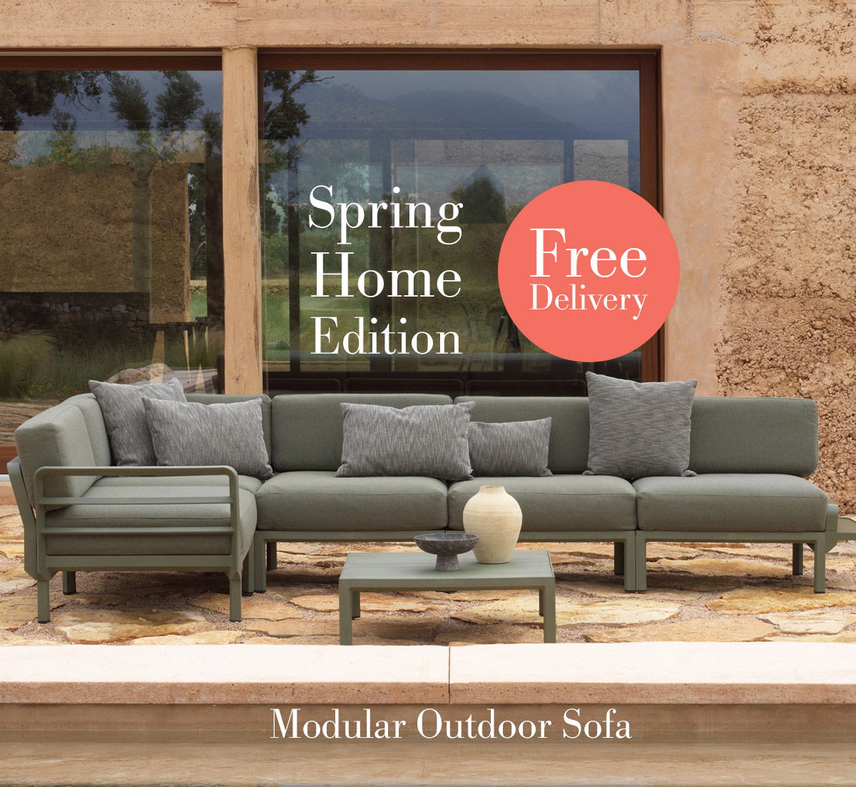 MAximo 5 modular corner sofa by Nardi Outdoor in agave