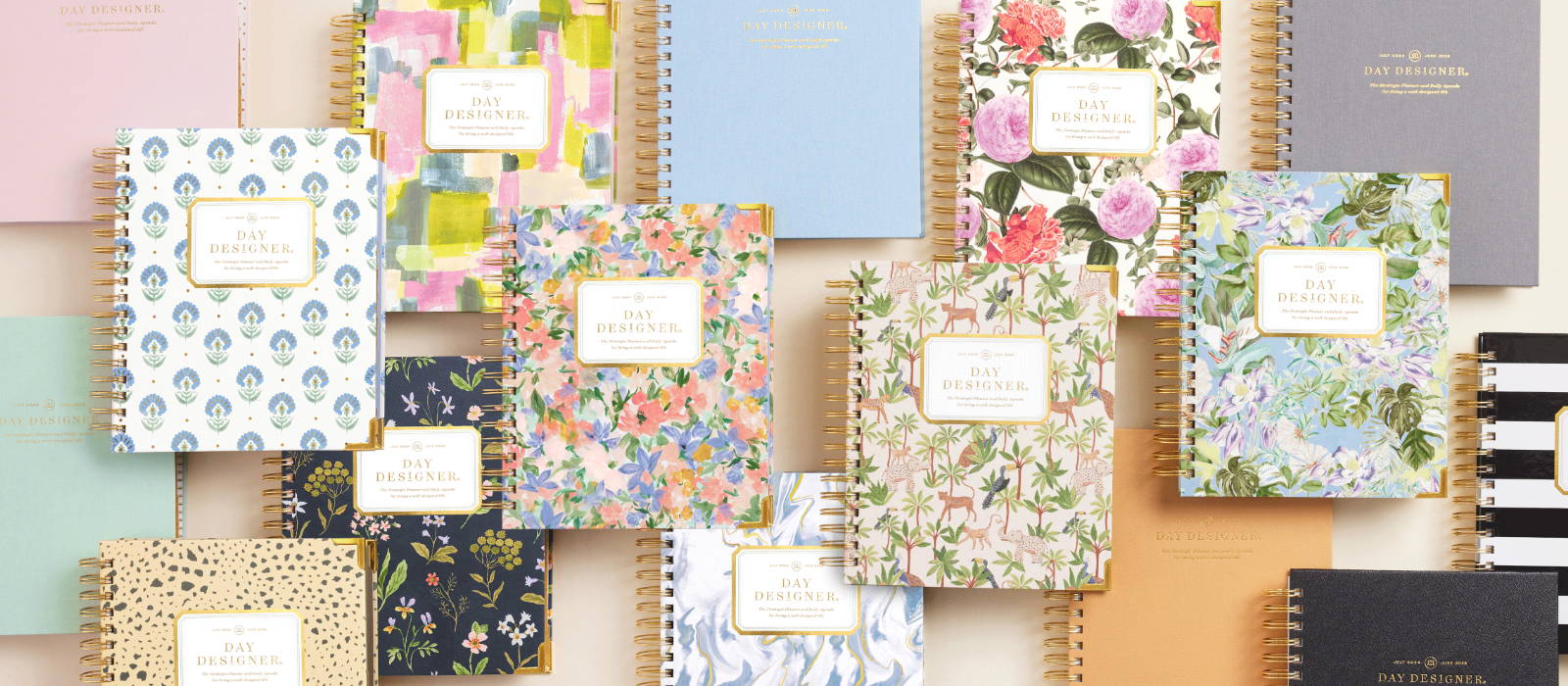 2024-2025 stacked planners with pretty color assortment