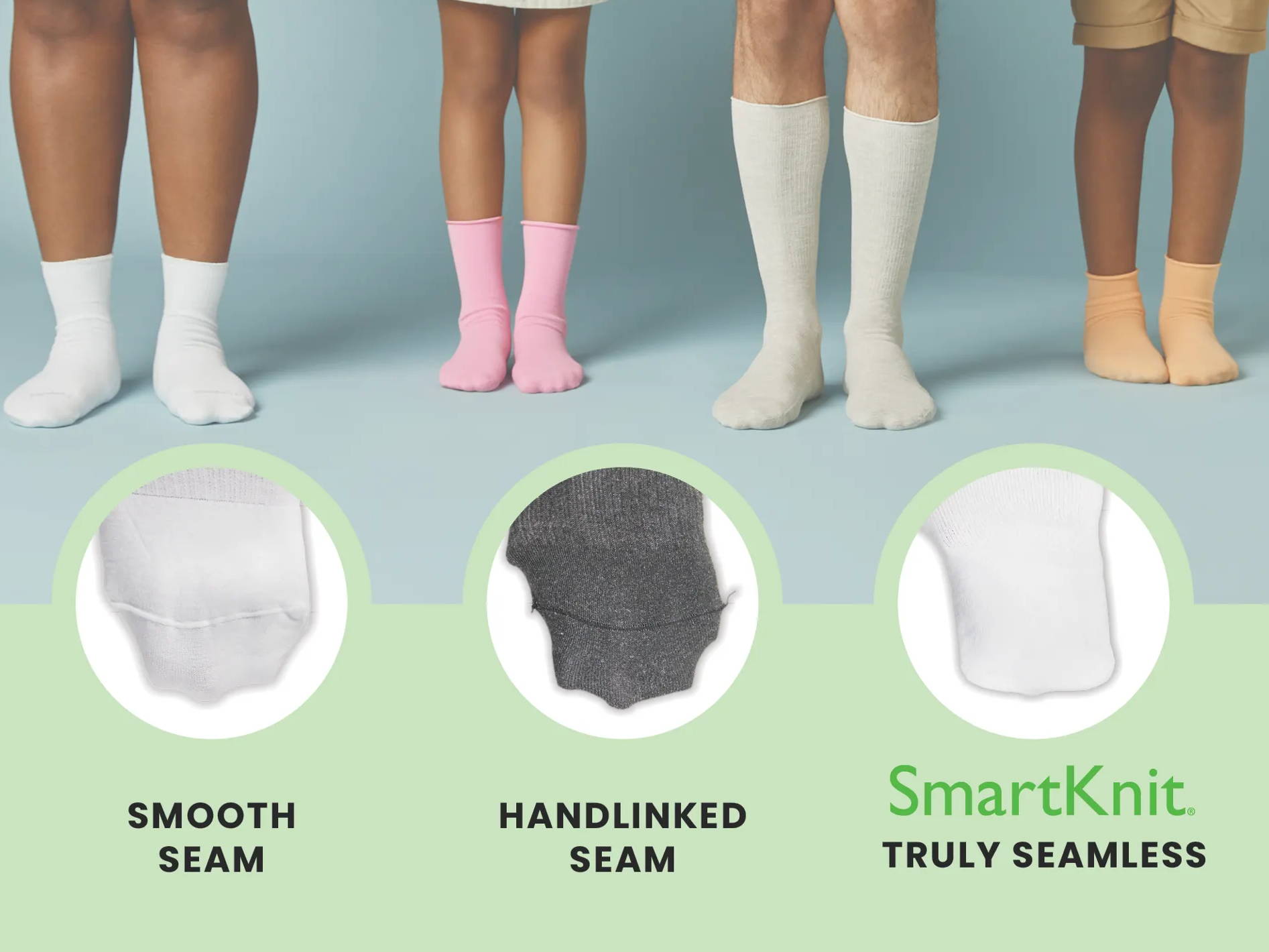 Smooth seam, handlinked seam, and why SmartKnit socks are truly seamless