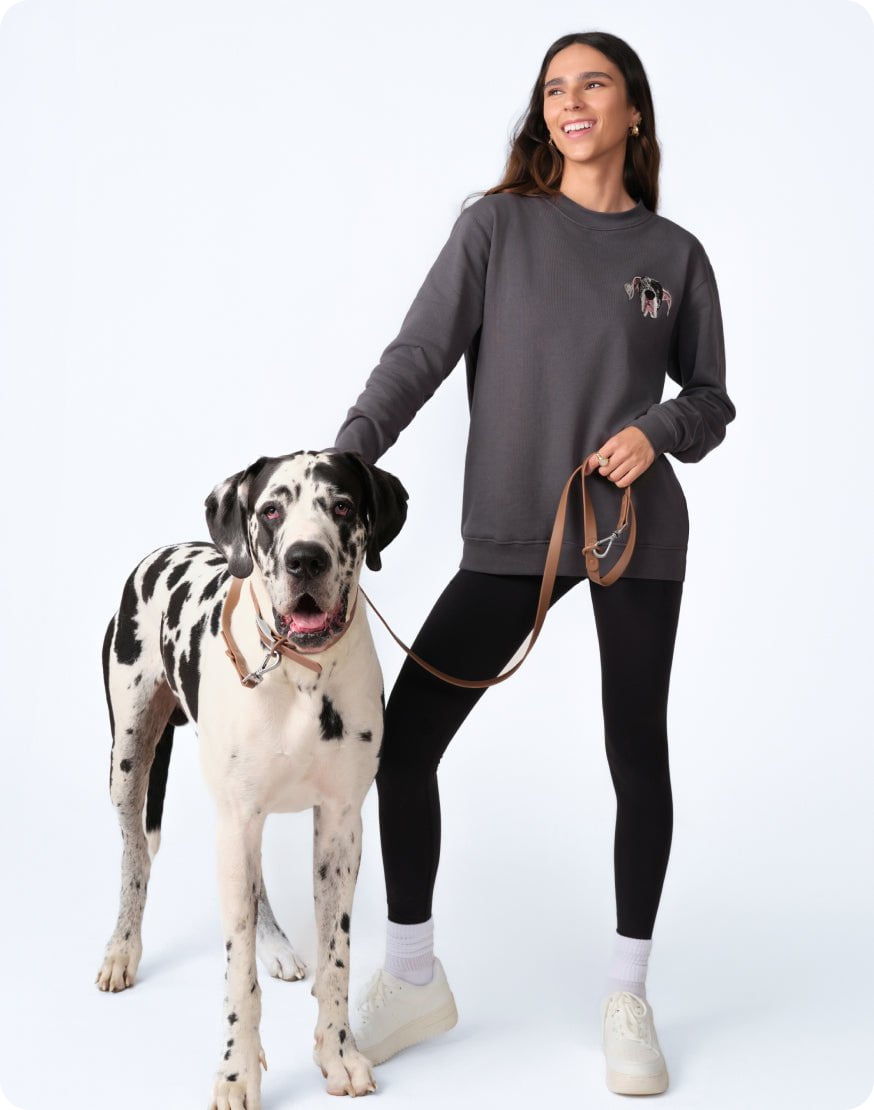Grey Crewneck with Dog