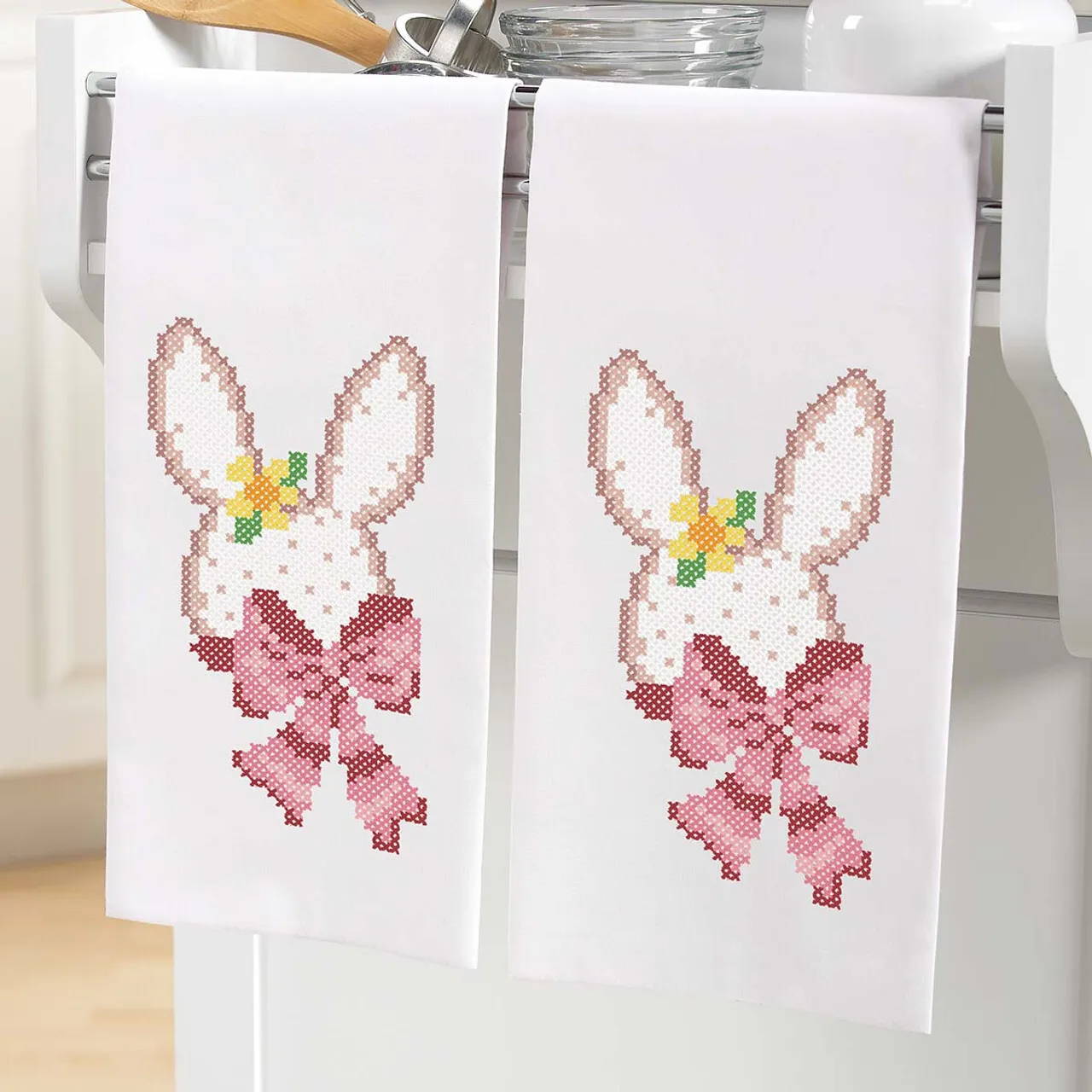 Herrschners Easter Towel Pair Stamped Cross-Stitch