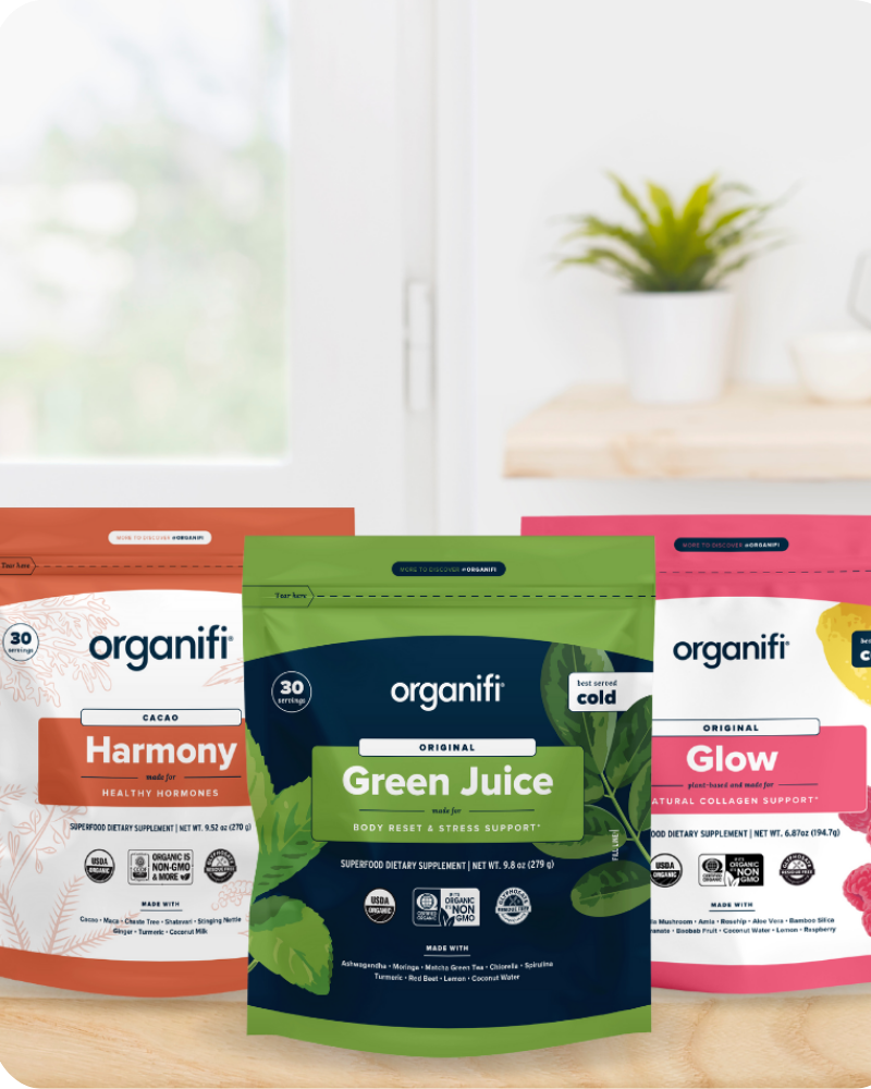 Organifi 3 bags: Harmony, Green Juice, Glow