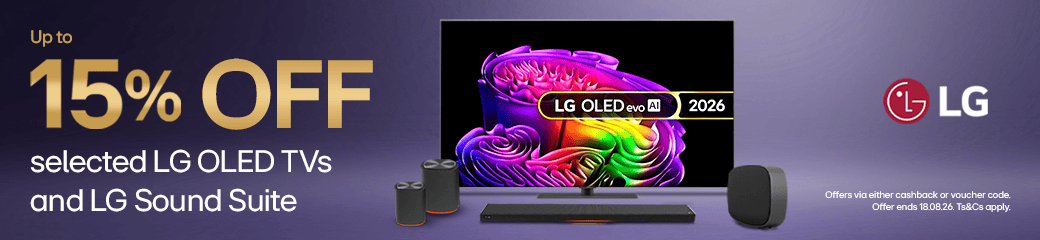 Up to 15% off selected LG OLED TVs and LG Sound Suite