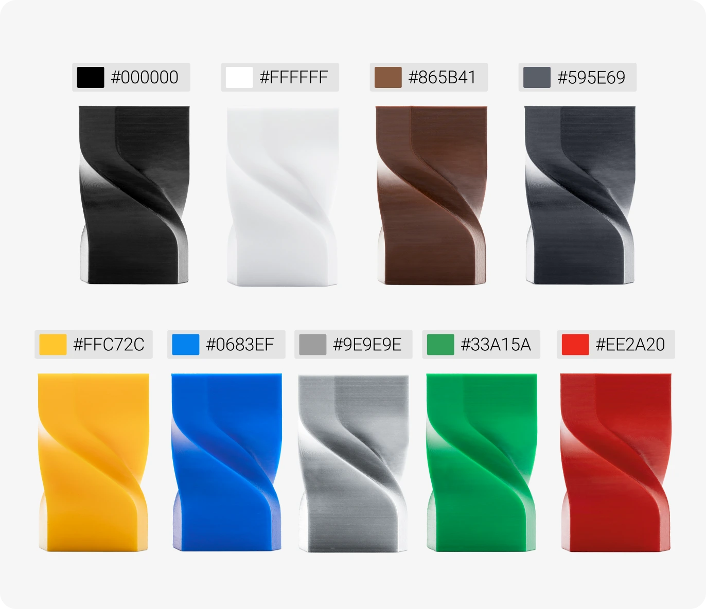 Color swatches of various shades displayed in a wave-like pattern.
