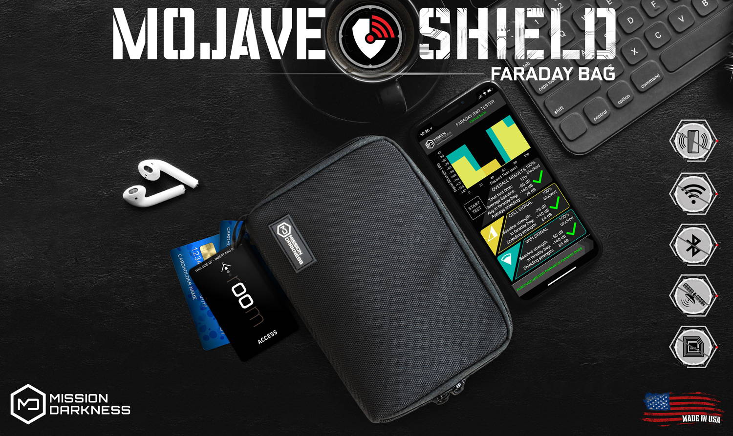 mission darkness mojve phone shield faraday bag rf signal blocking sleeve