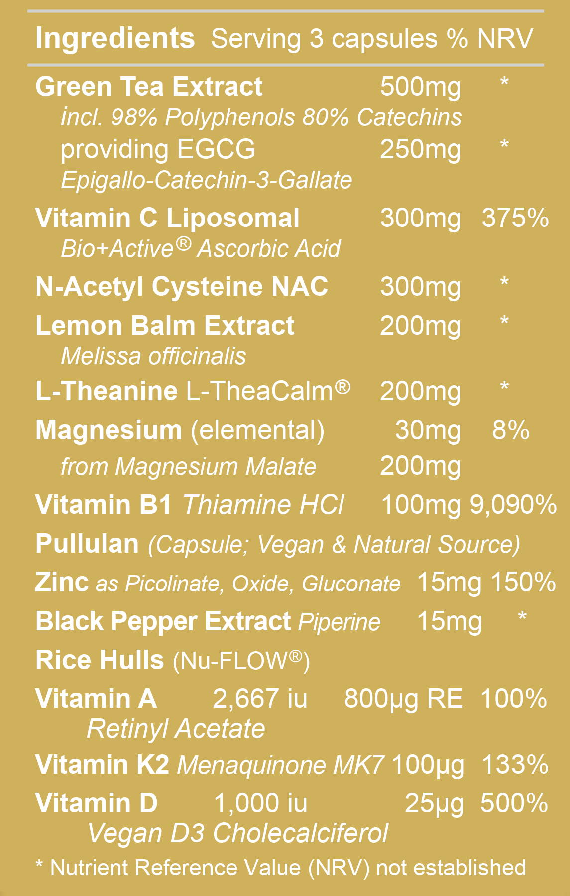 Immune Pro 2 Ingredients