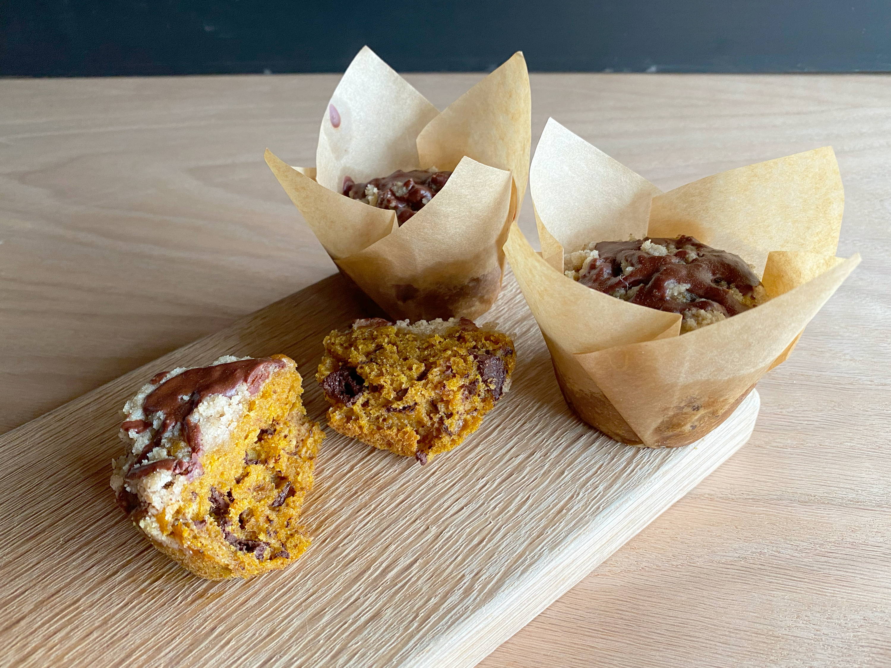 Pumpkin Chai Spiced Chocolate Muffins Dick Taylor Craft Chocolate Close your eyes as you take a bite of the pumpkiny goodness with a warm nudge of spices, and you. pumpkin chai spiced chocolate muffins