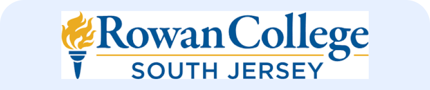 Rowan College South Jersey logo with torch symbol.