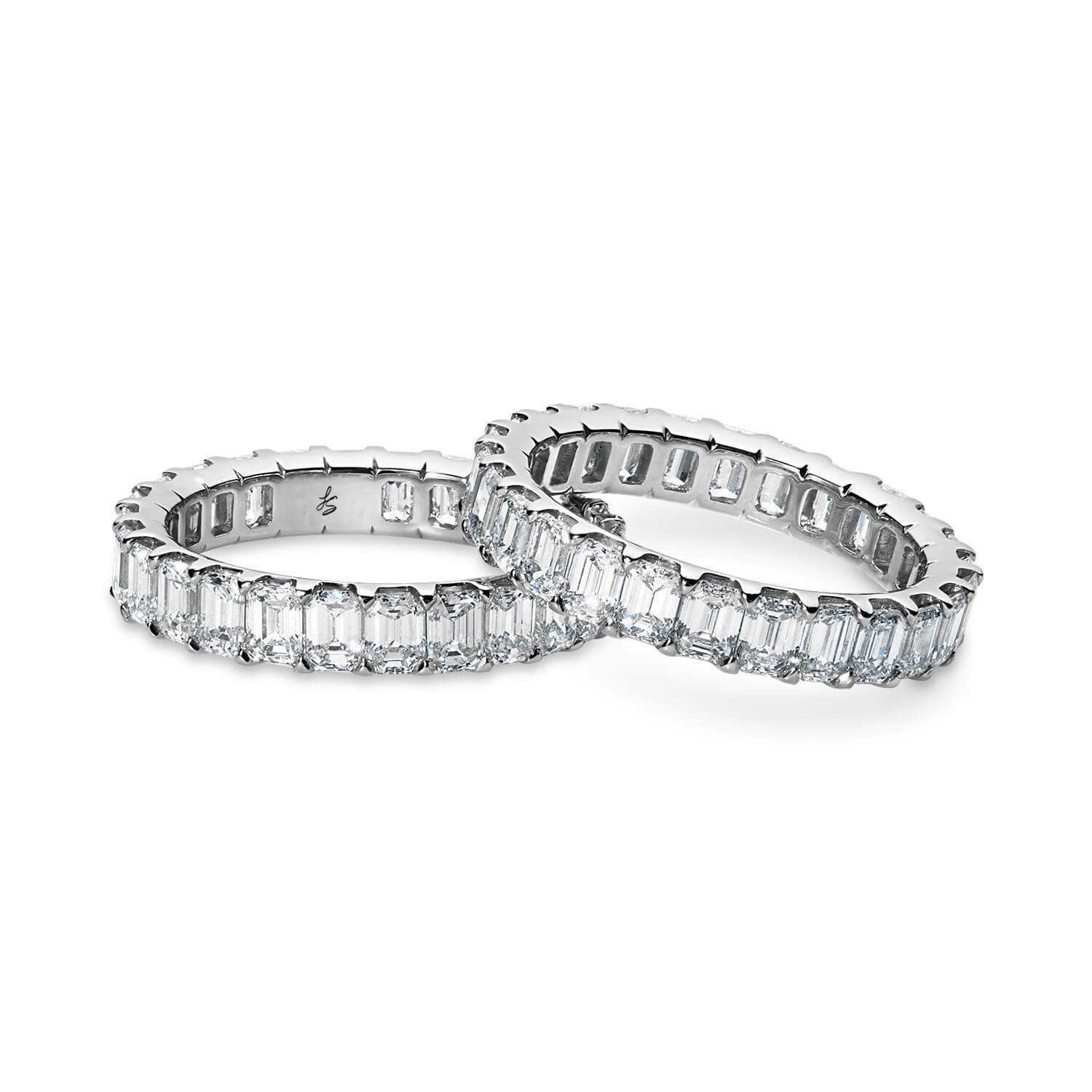 emerald cut diamond eternity bands