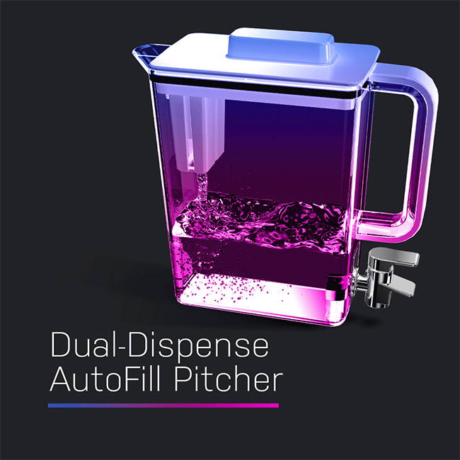 stylized image of the Dual Dispense Autofill Water Pitcher