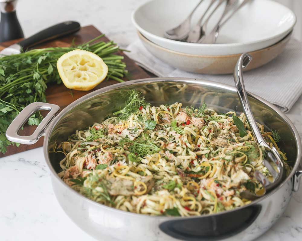 Fennel and Crab Spaghetti with Chilli & Herbs