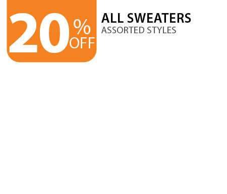 20% off all sweaters
