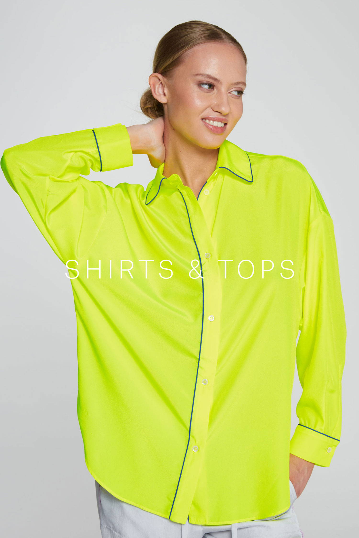 serena bute london womens shirts tops t-shirts blouses waistcoats neon yellow oversized shirt luxury fashion