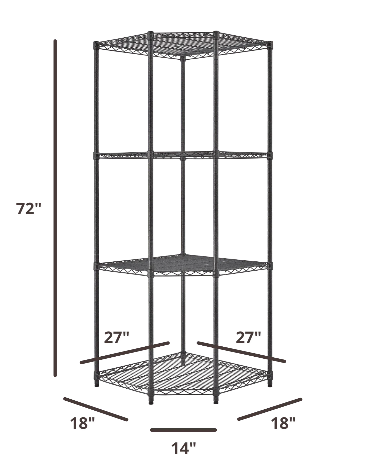 72 inches tall wire corner rack