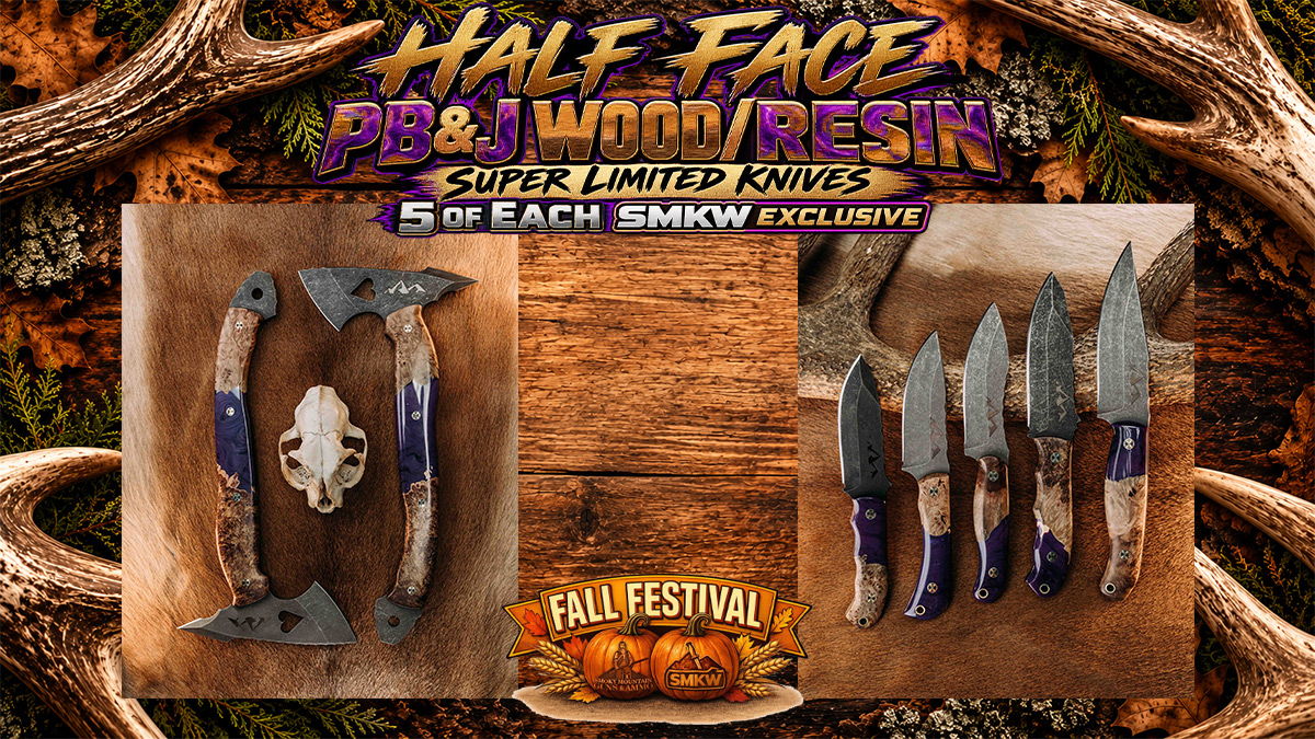 Fall Festival Exclusive Half Face PB&J Axe and Fixed Blades